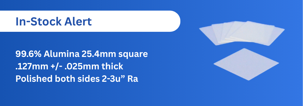 In Stock Alert: 99.6% Alumina